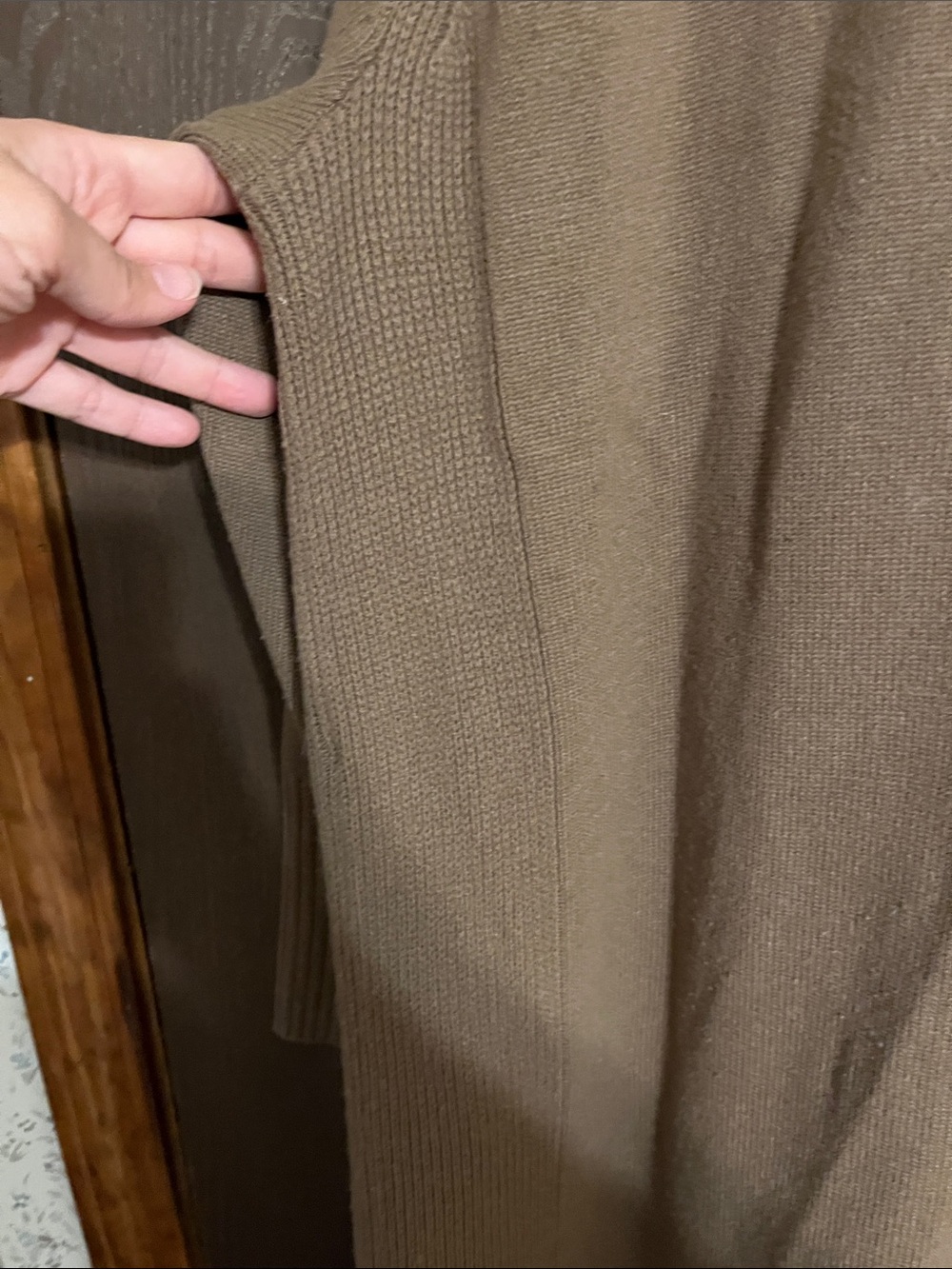Athleta Long Open-Front cashmere blend Cardigan in Camel Brown - Picture 7 of 8